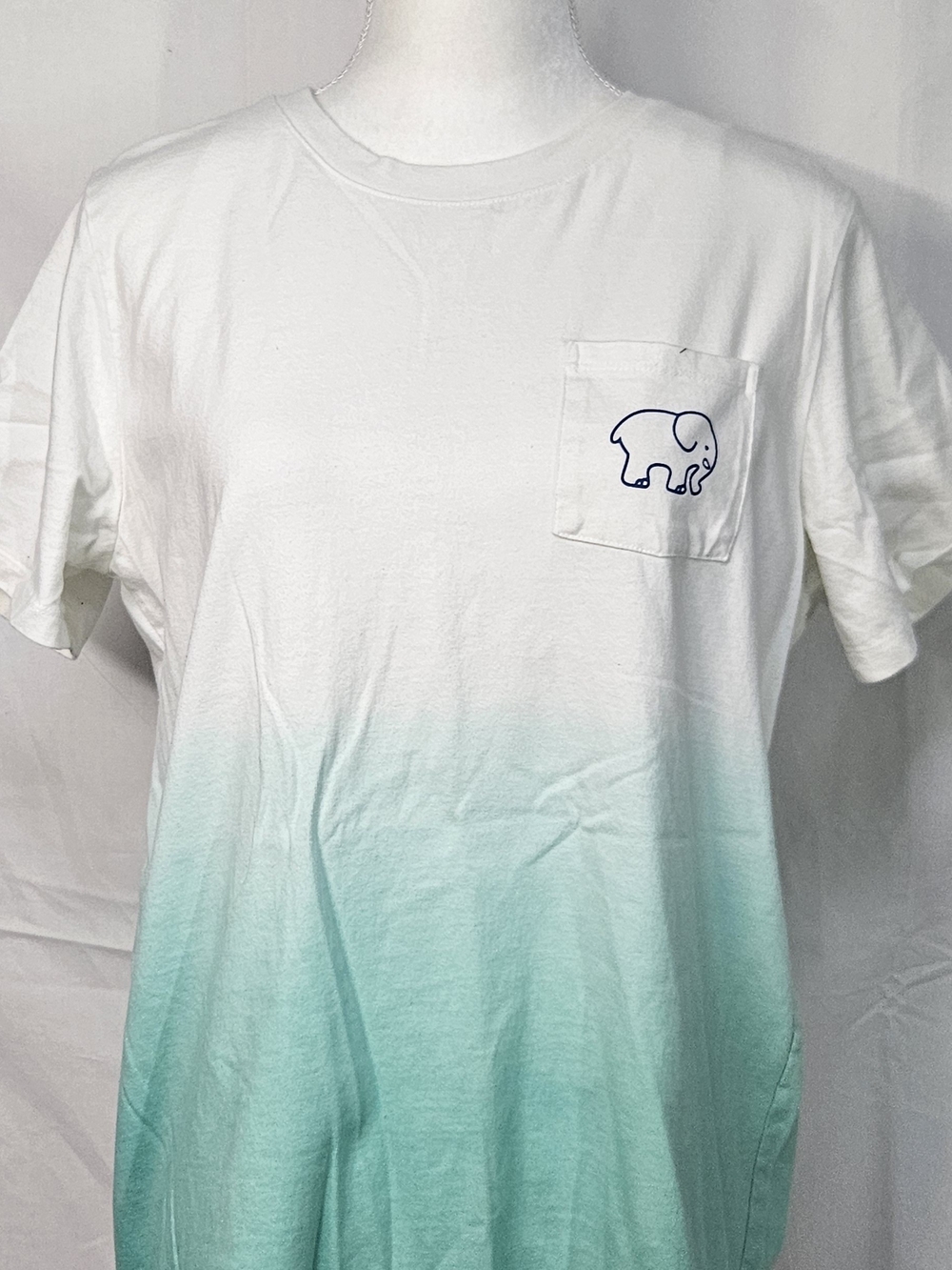 Ivory Ella White Tee with Navy Logo